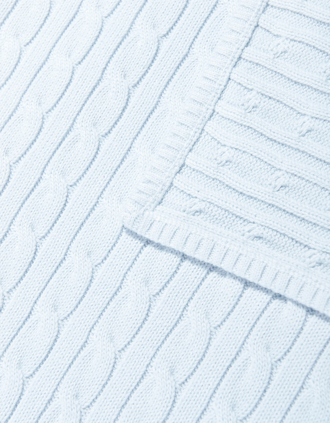 Baby Boys Cotton Cable Knit Blanket in Blue (101cm)