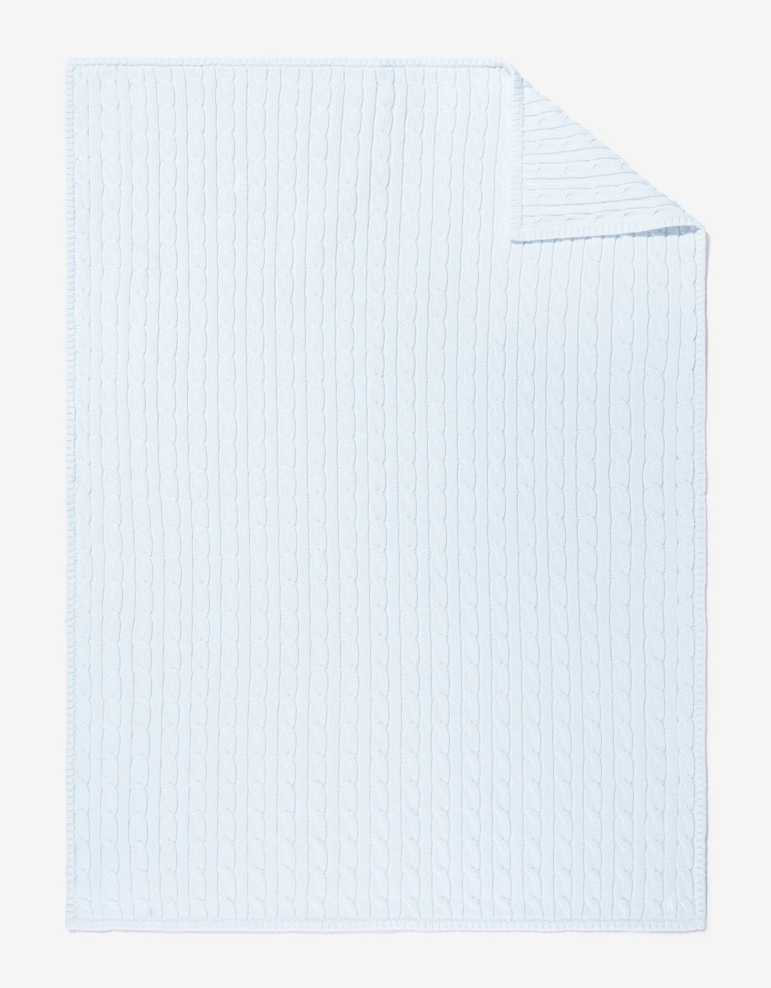 Baby Boys Cotton Cable Knit Blanket in Blue (101cm), 5 of 4