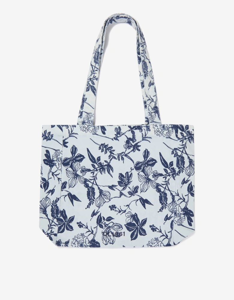 Girls Floral Tote Bag in White
