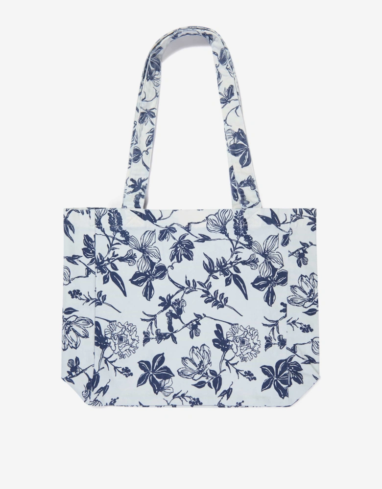 Girls Floral Tote Bag in White