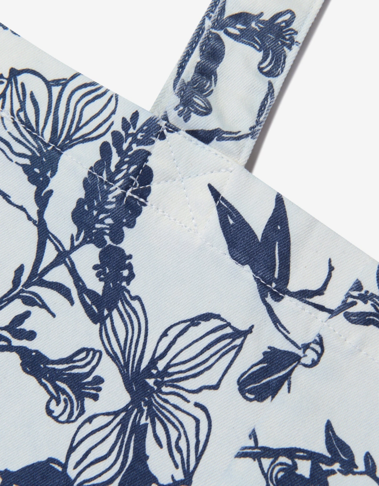Girls Floral Tote Bag in White