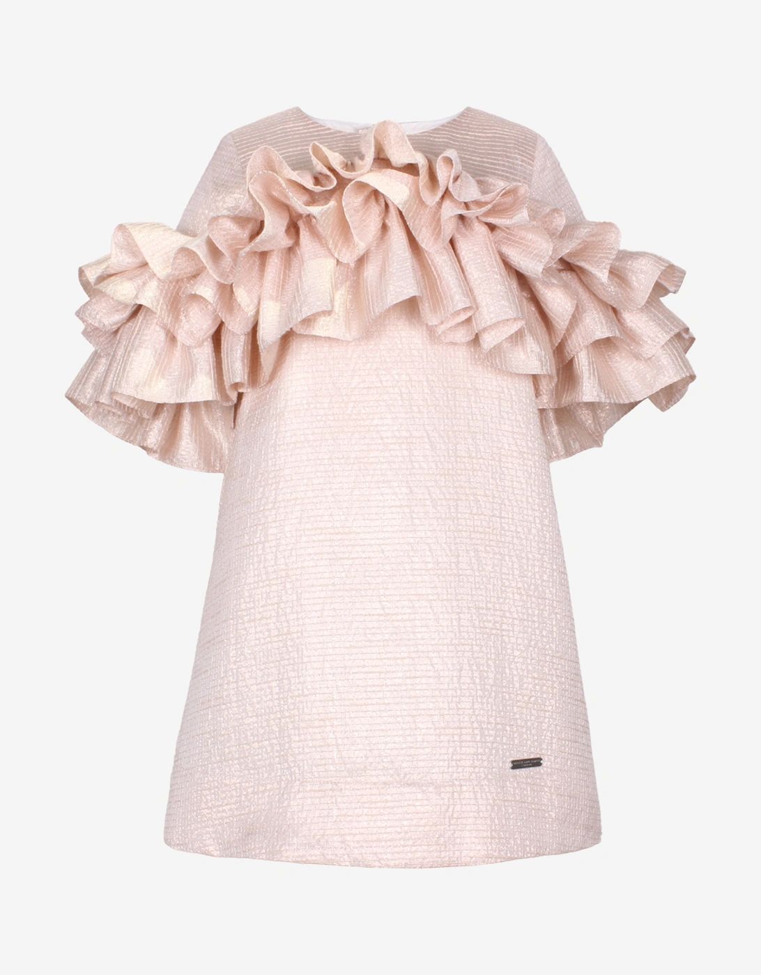 Girls Flutterby A-Line Ruffle Dress in Pink, 5 of 4
