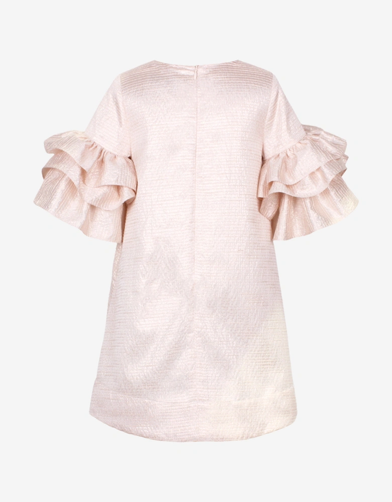 Girls Flutterby A-Line Ruffle Dress in Pink