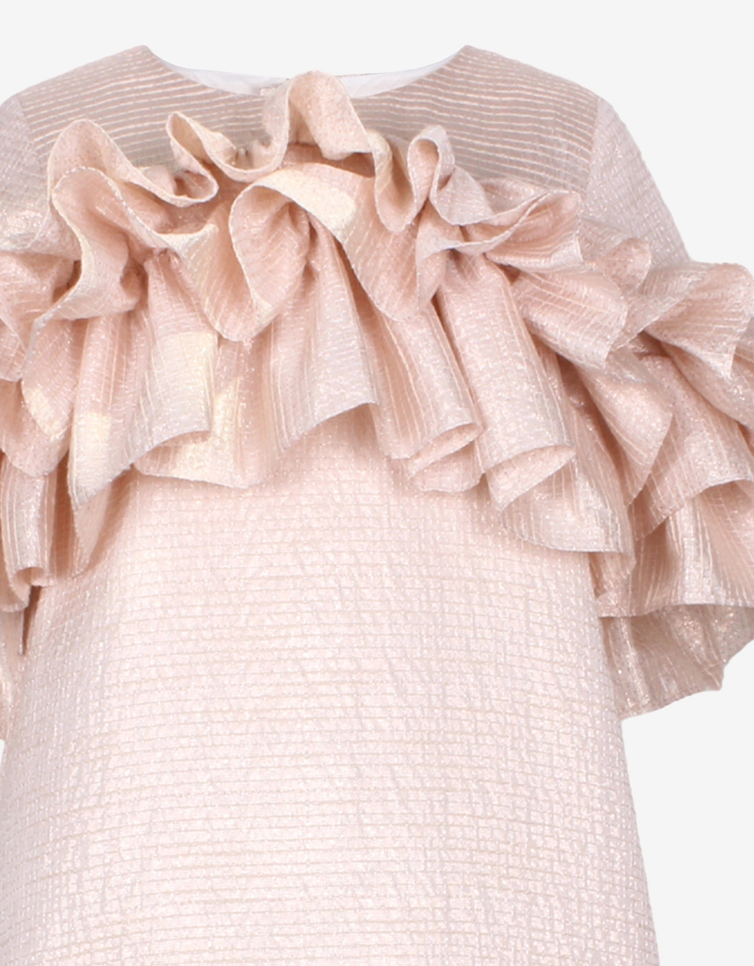 Girls Flutterby A-Line Ruffle Dress in Pink