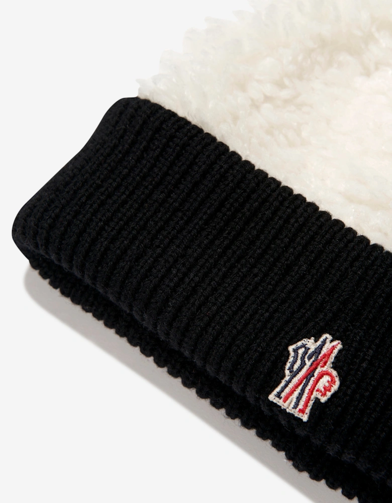 Enfant Girls Faux Fur Logo Bobble Hat