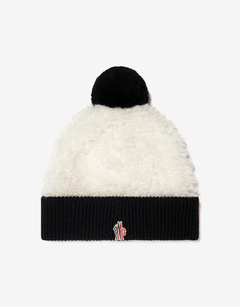 Enfant Girls Faux Fur Logo Bobble Hat