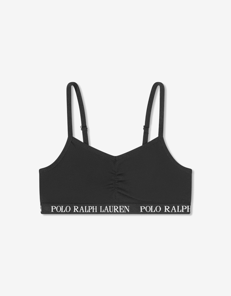 Girls Solid 2 Pack Bralettes Set in Black