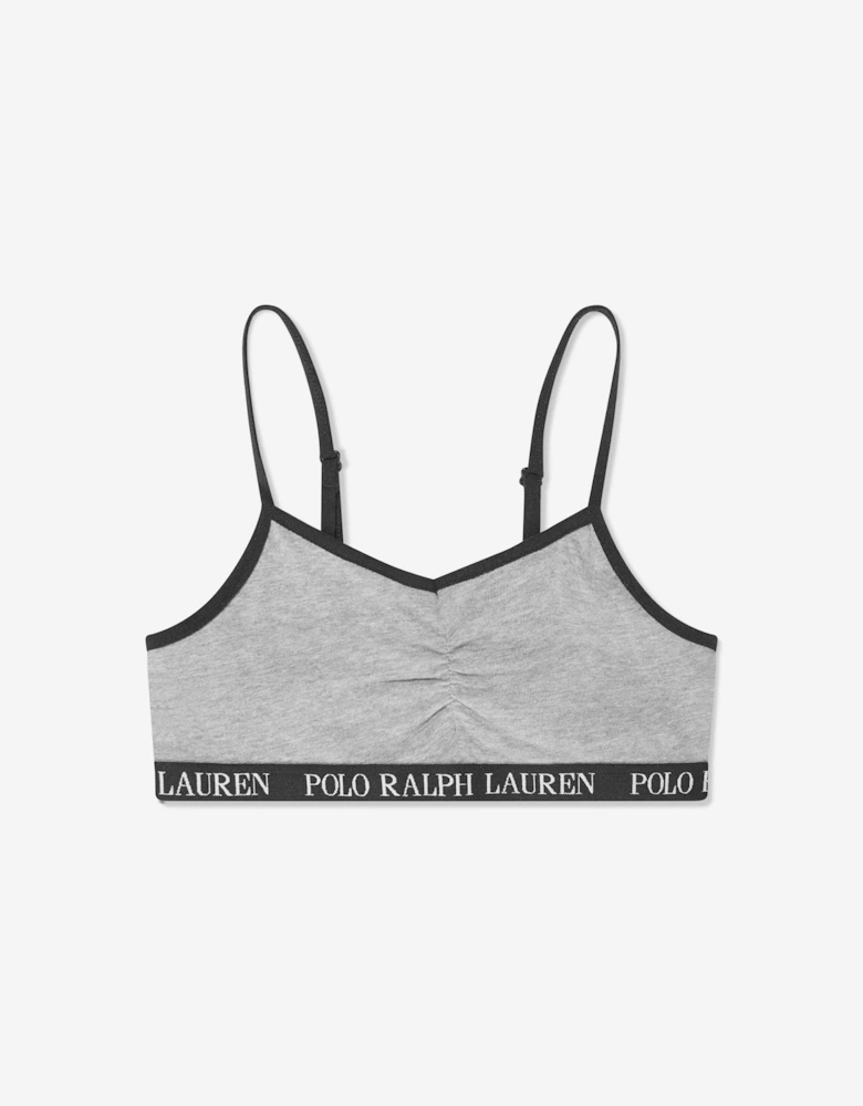 Girls Solid 2 Pack Bralettes Set in Black