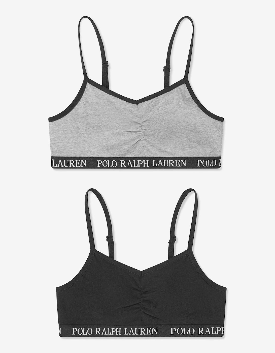 Girls Solid 2 Pack Bralettes Set in Black