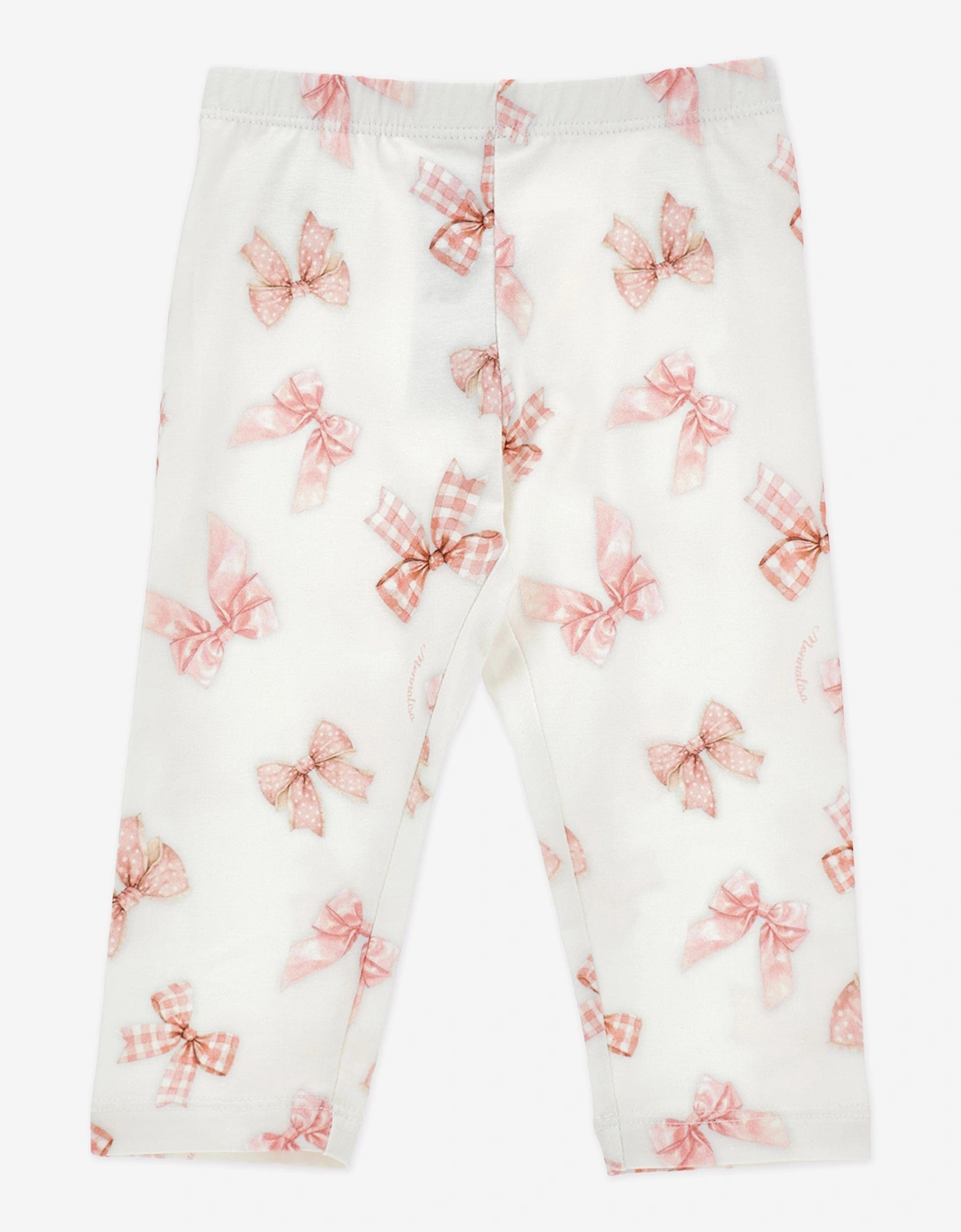 Baby Girls Bow Print Leggings in White, 5 of 4