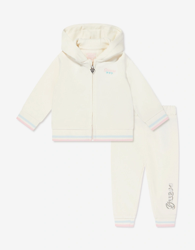 Girls Logo Tracksuit in Ivory