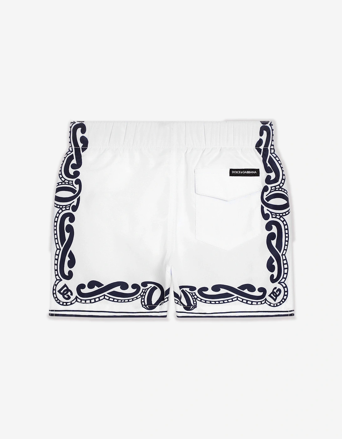 Baby Boys Bandana Print Swim Shorts in White