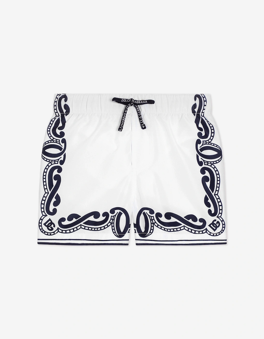 Baby Boys Bandana Print Swim Shorts in White, 5 of 4