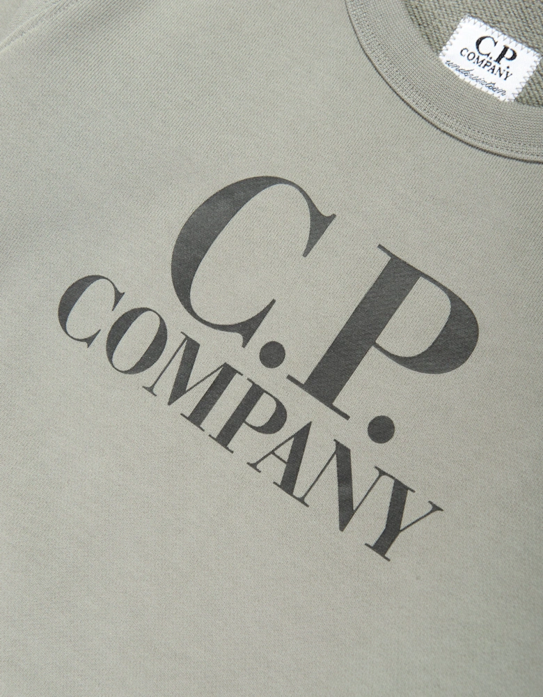 C.P. Company Boys Logo Sweatshirt in Green