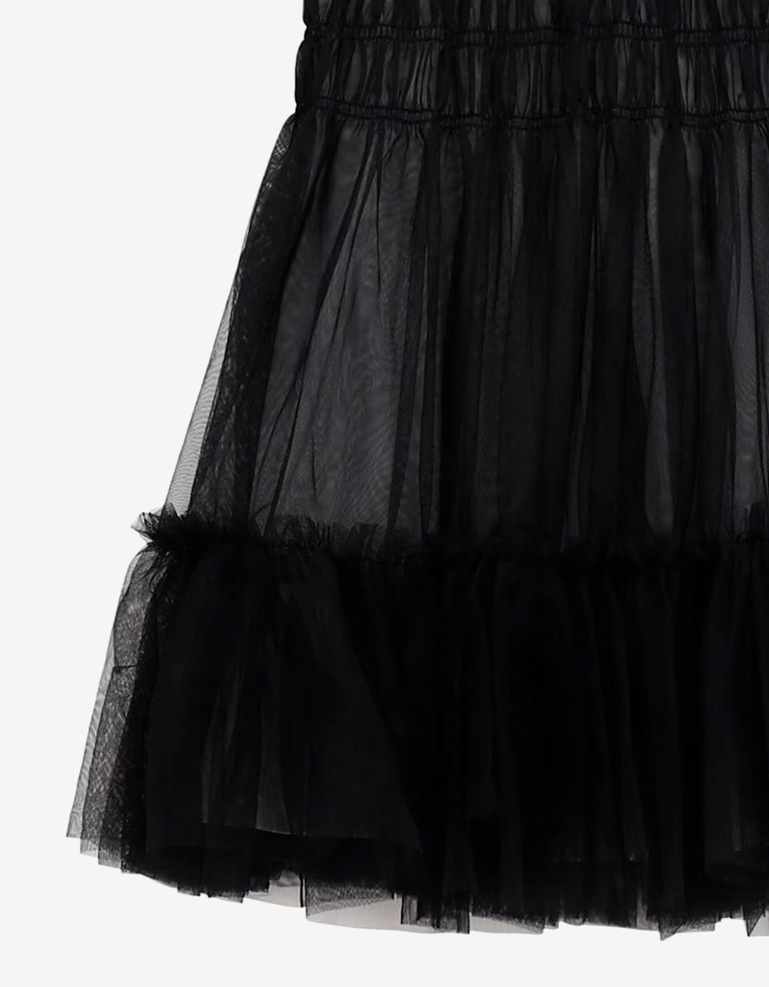 Girls Mixed Fabric Dress in Black