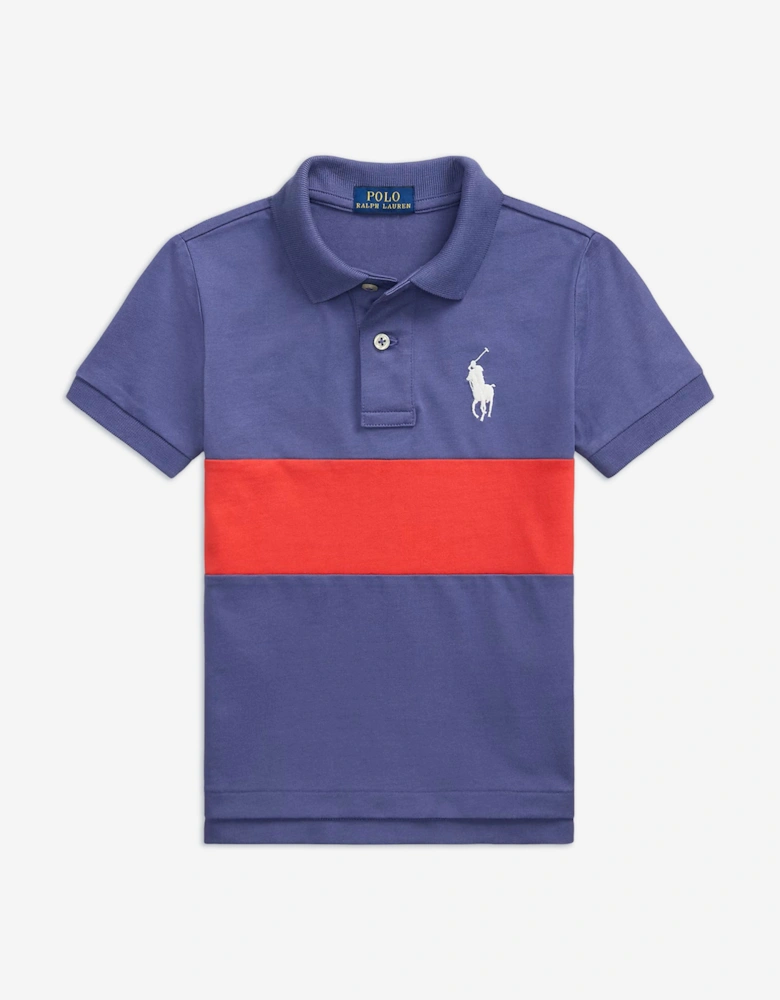 Boys Jersey Polo Shirt in Blue