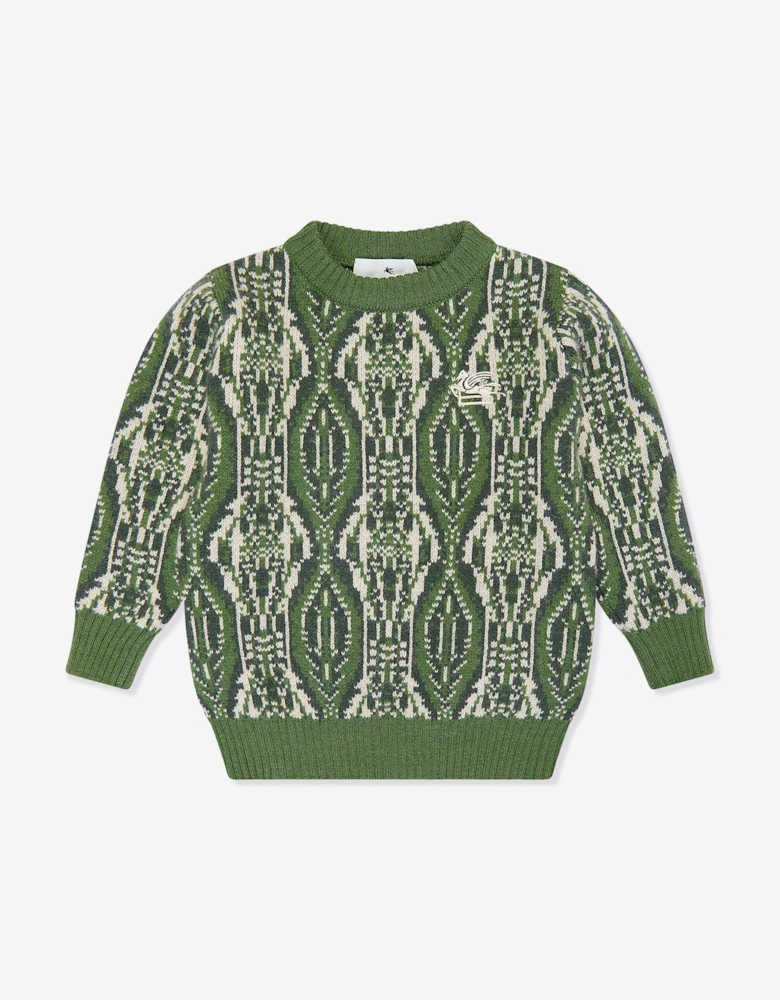 Boys Wool Knitted Jumper in Green
