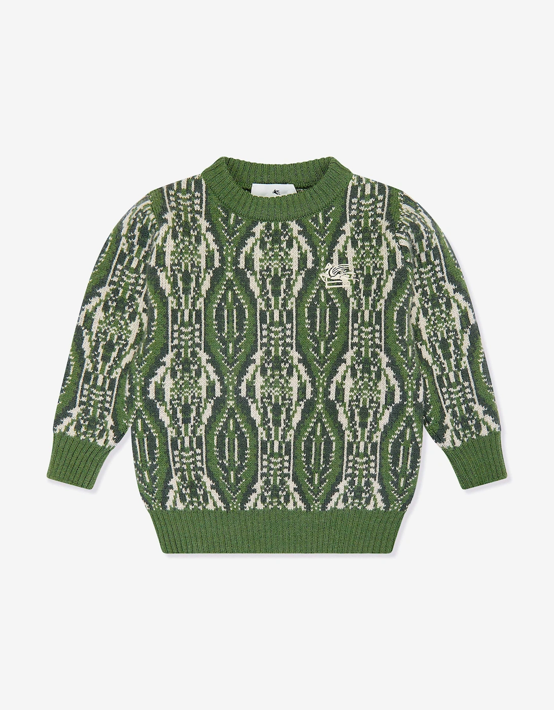 Boys Wool Knitted Jumper in Green, 5 of 4