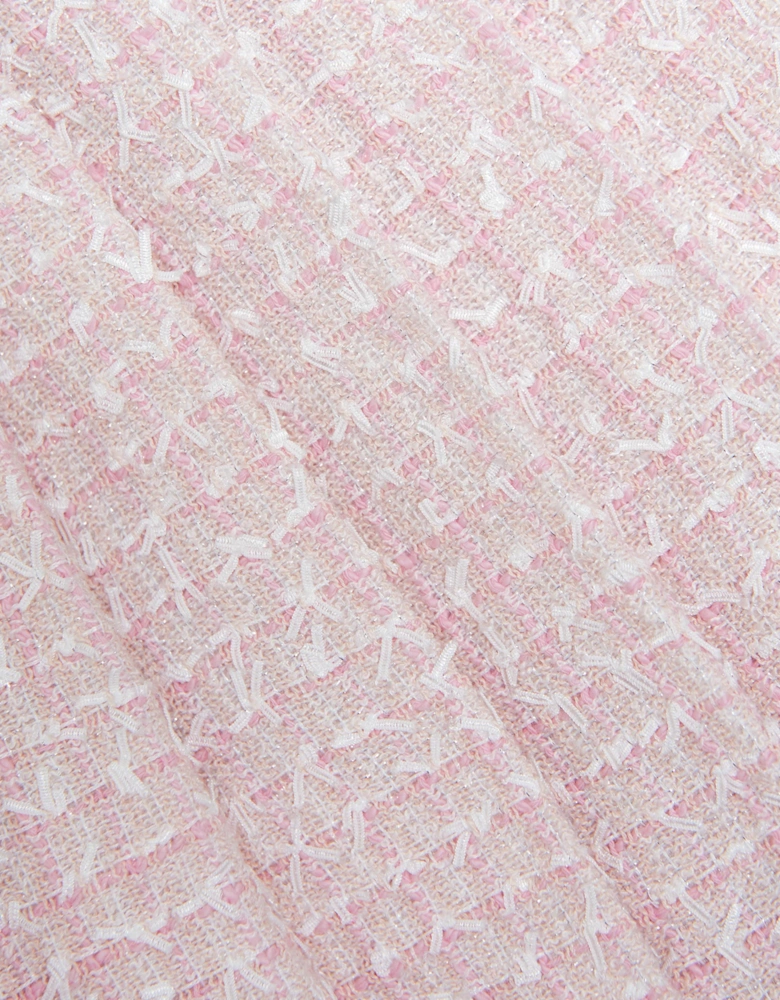 Girls Bow Boucle Skirt in Pink