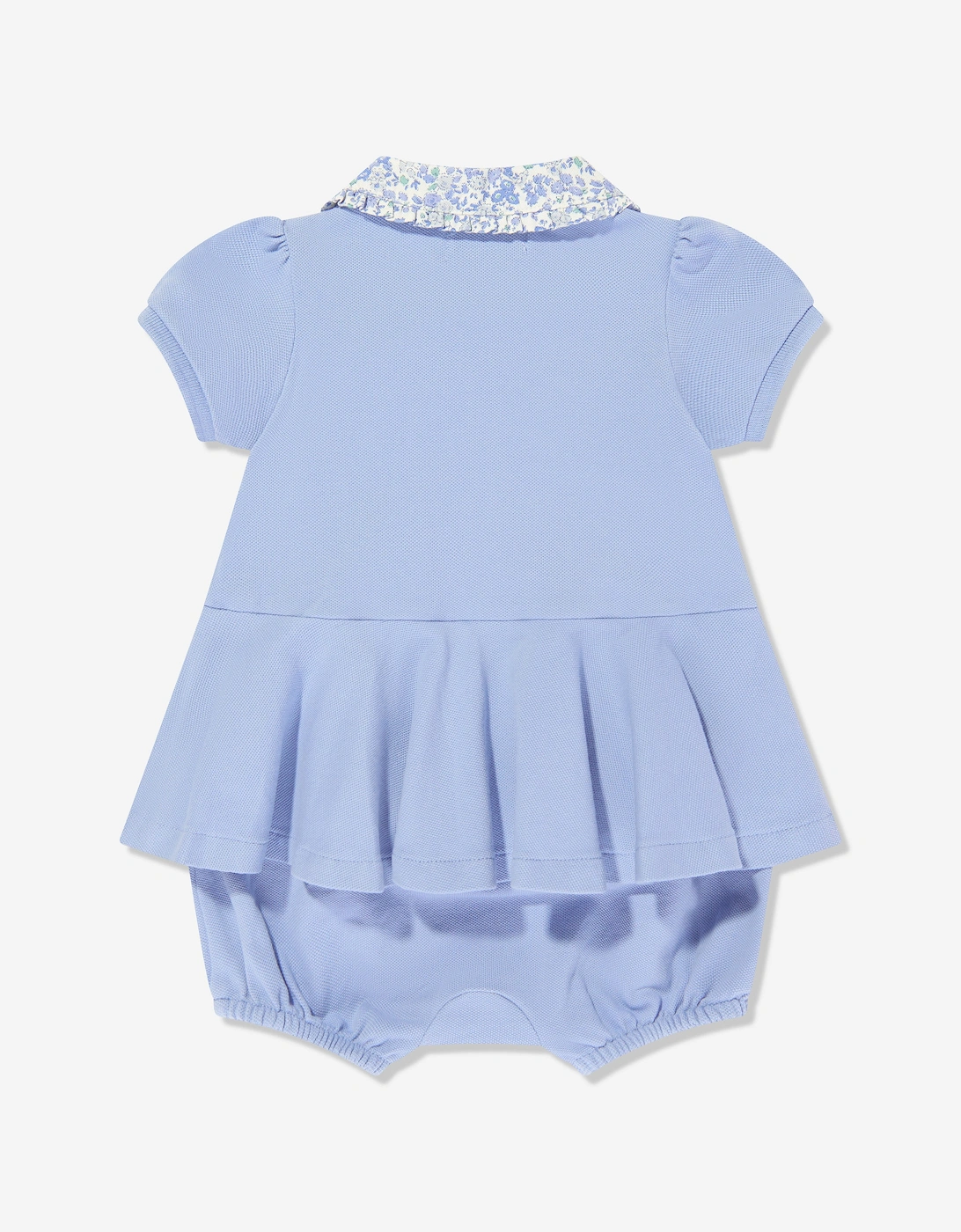 Baby Girls Peplum Bubble Romper in Blue