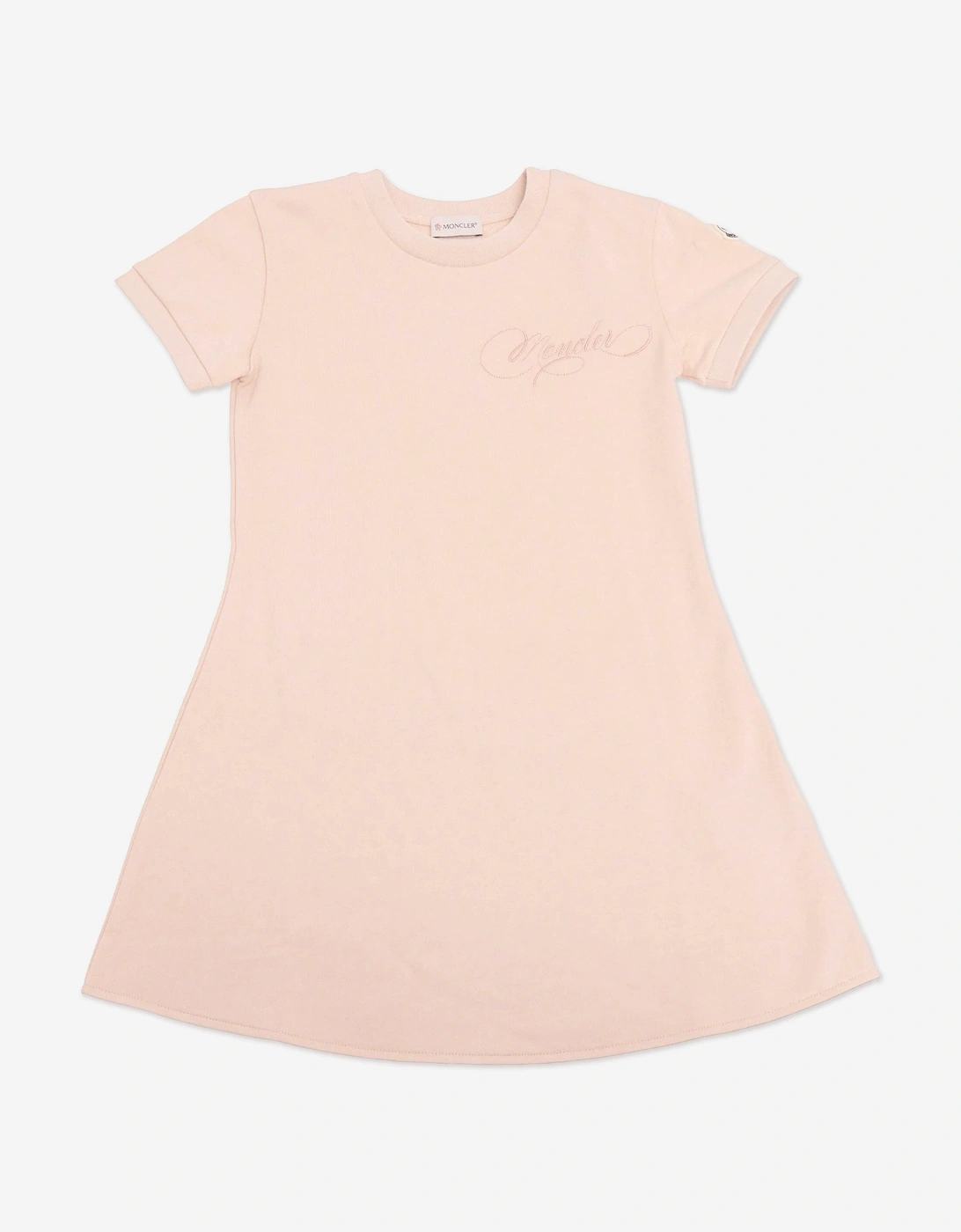 Moncler Girls Pink Enfant Logo Jersey Dress In  4 Years Size 4 Yrs Kids