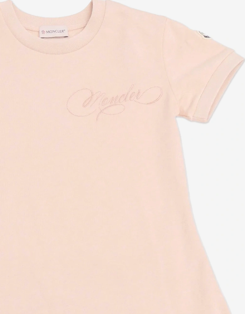 Girls Logo Jersey Dress in Pink