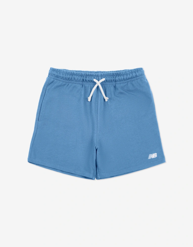 Boys French Terry Small Logo Shorts in Blue