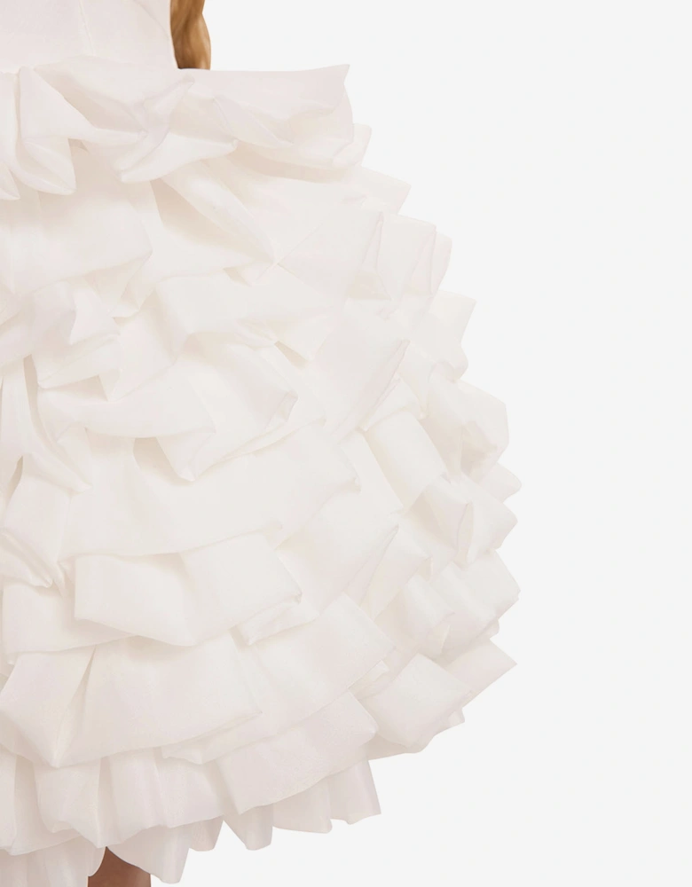 Girls Dress with Headband in White