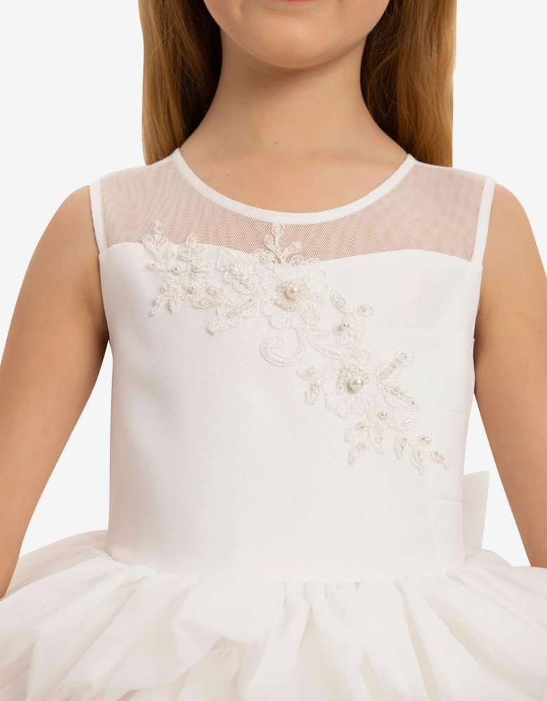 Girls Dress with Headband in White