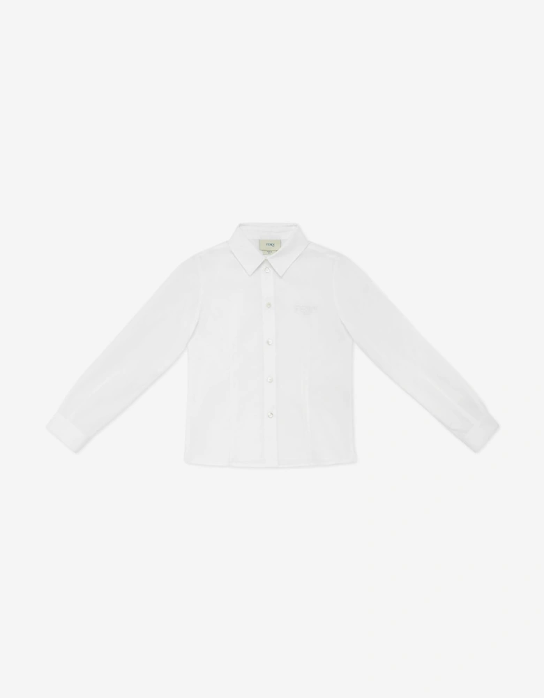 Girls Cotton Shirt in White