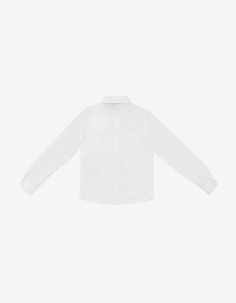 Girls Cotton Shirt in White