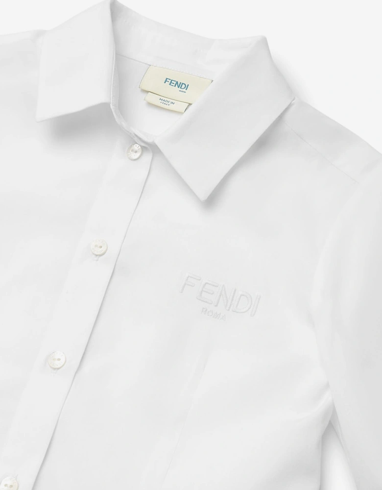 Girls Cotton Shirt in White