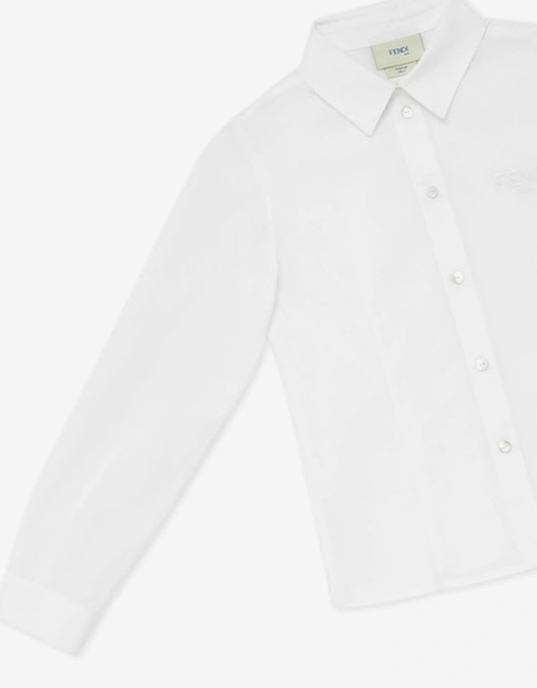 Girls Cotton Shirt in White