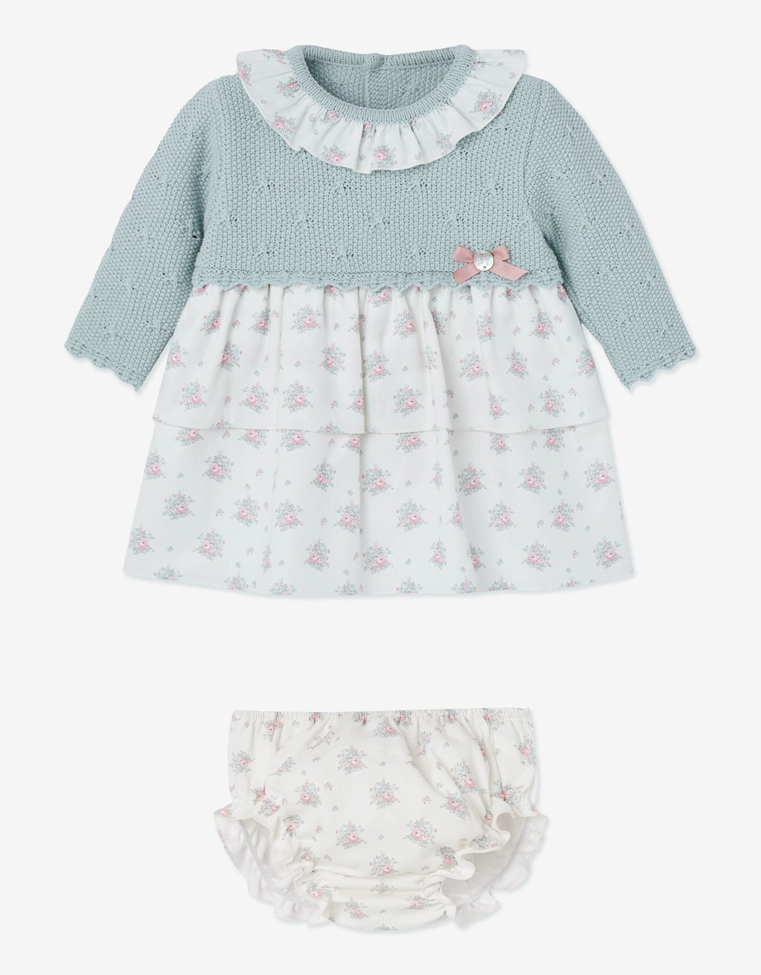 Baby Girls Dress and Bloomers Set in Green, 5 of 4