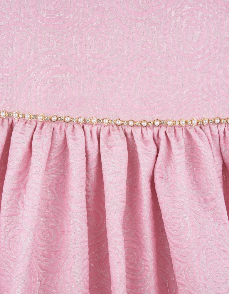 Girls All Over Print Dress in Pink