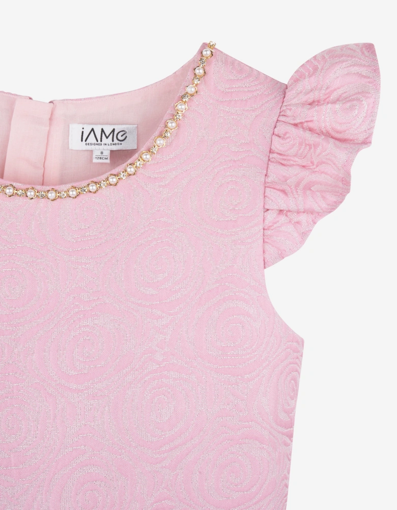 Girls All Over Print Dress in Pink