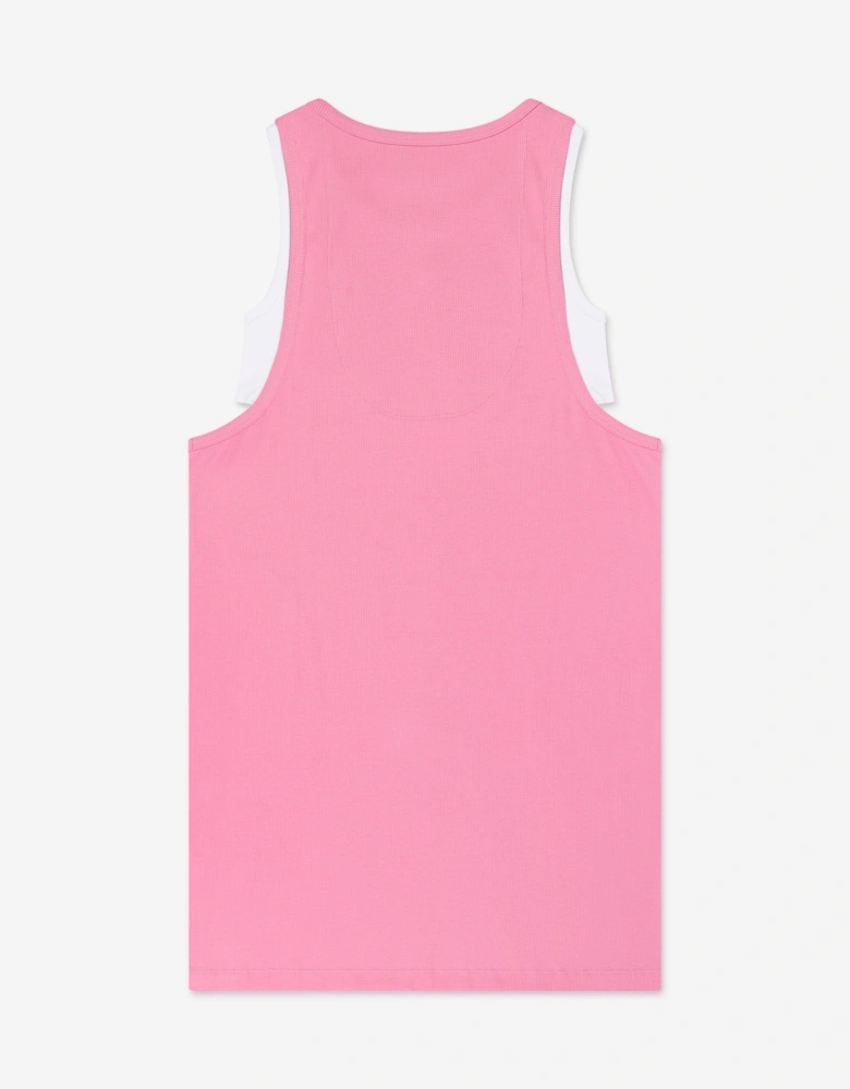 MM6 Girls Sleeveless Jersey Dress in Pink