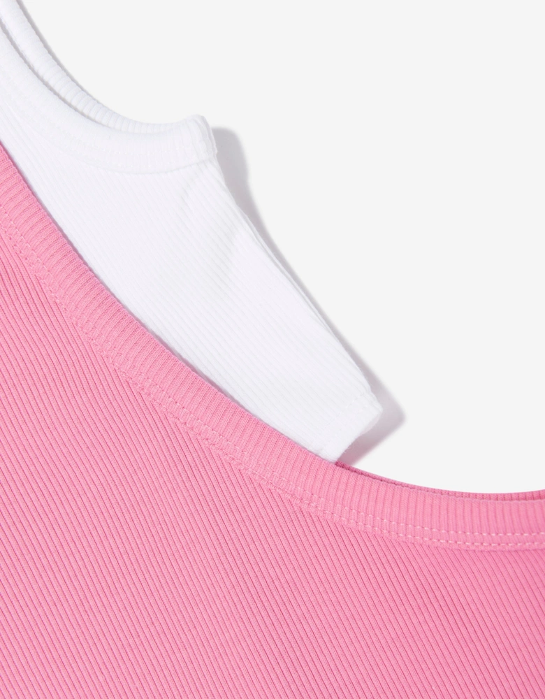 MM6 Girls Sleeveless Jersey Dress in Pink