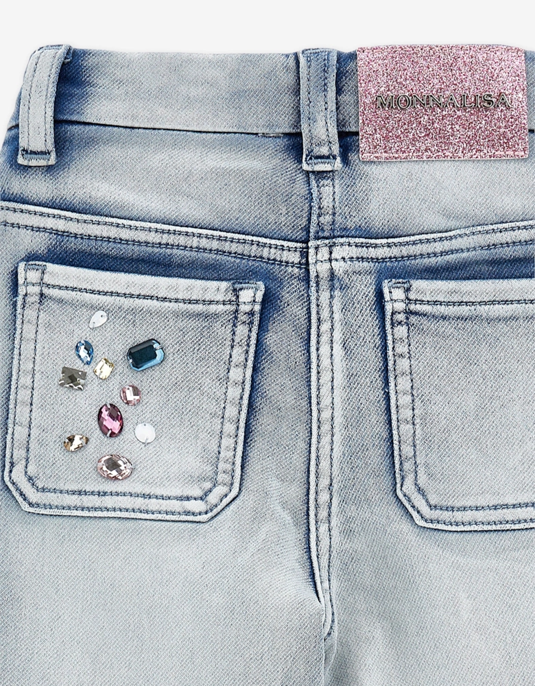 Girls Denim Stitch Jeans in Blue