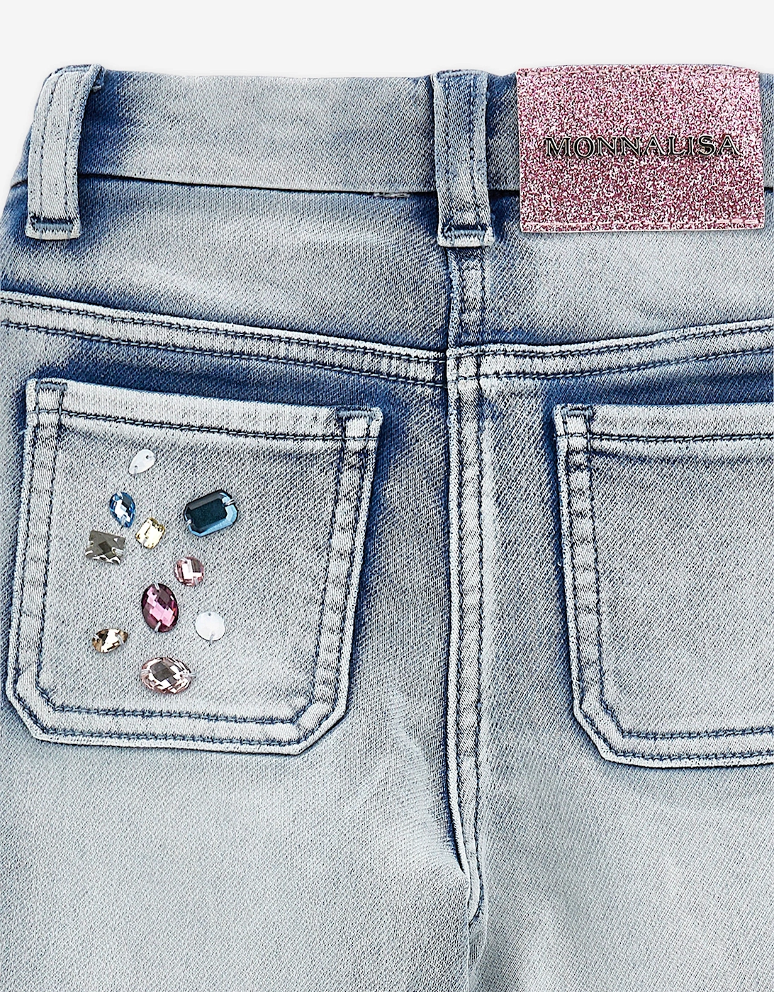Girls Denim Stitch Jeans in Blue