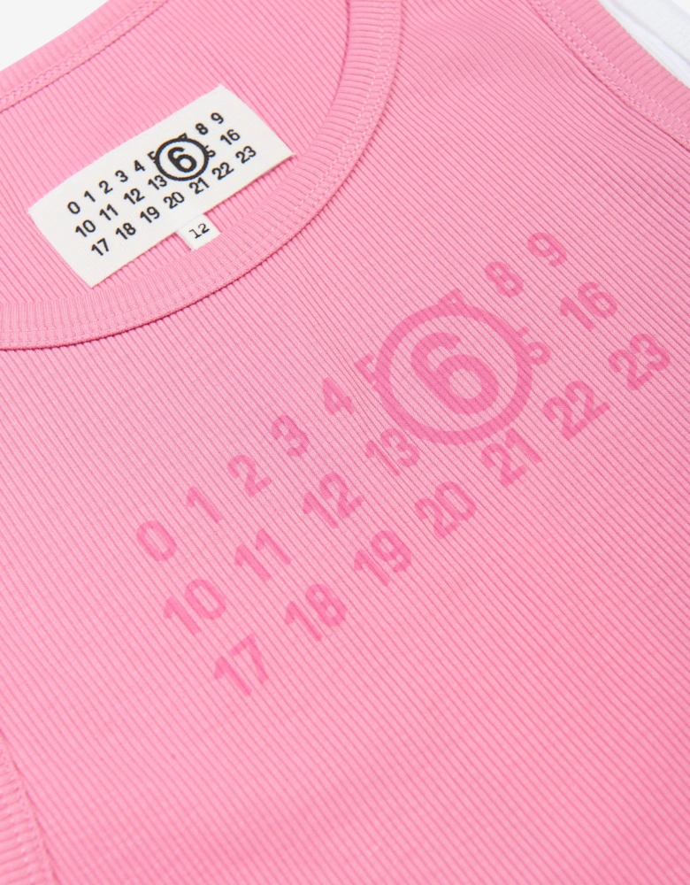 MM6 Girls Sleeveless Jersey Dress in Pink