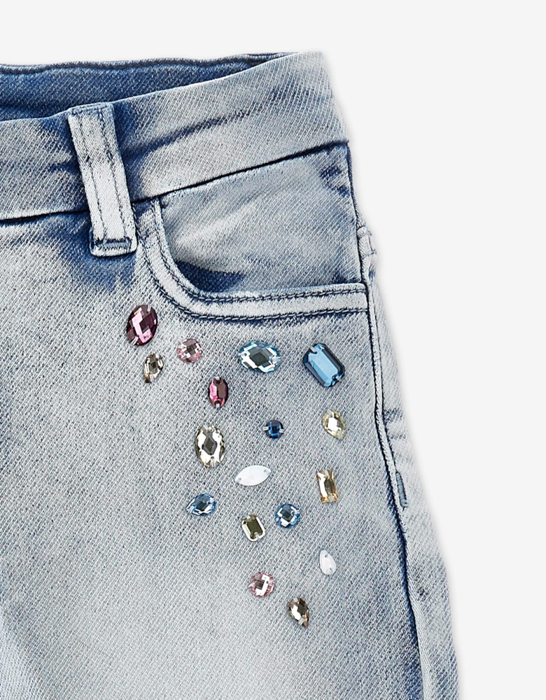 Girls Denim Stitch Jeans in Blue
