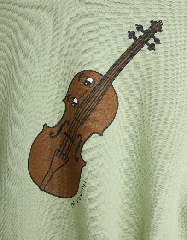 Girls Violin Sweatshirt in Green