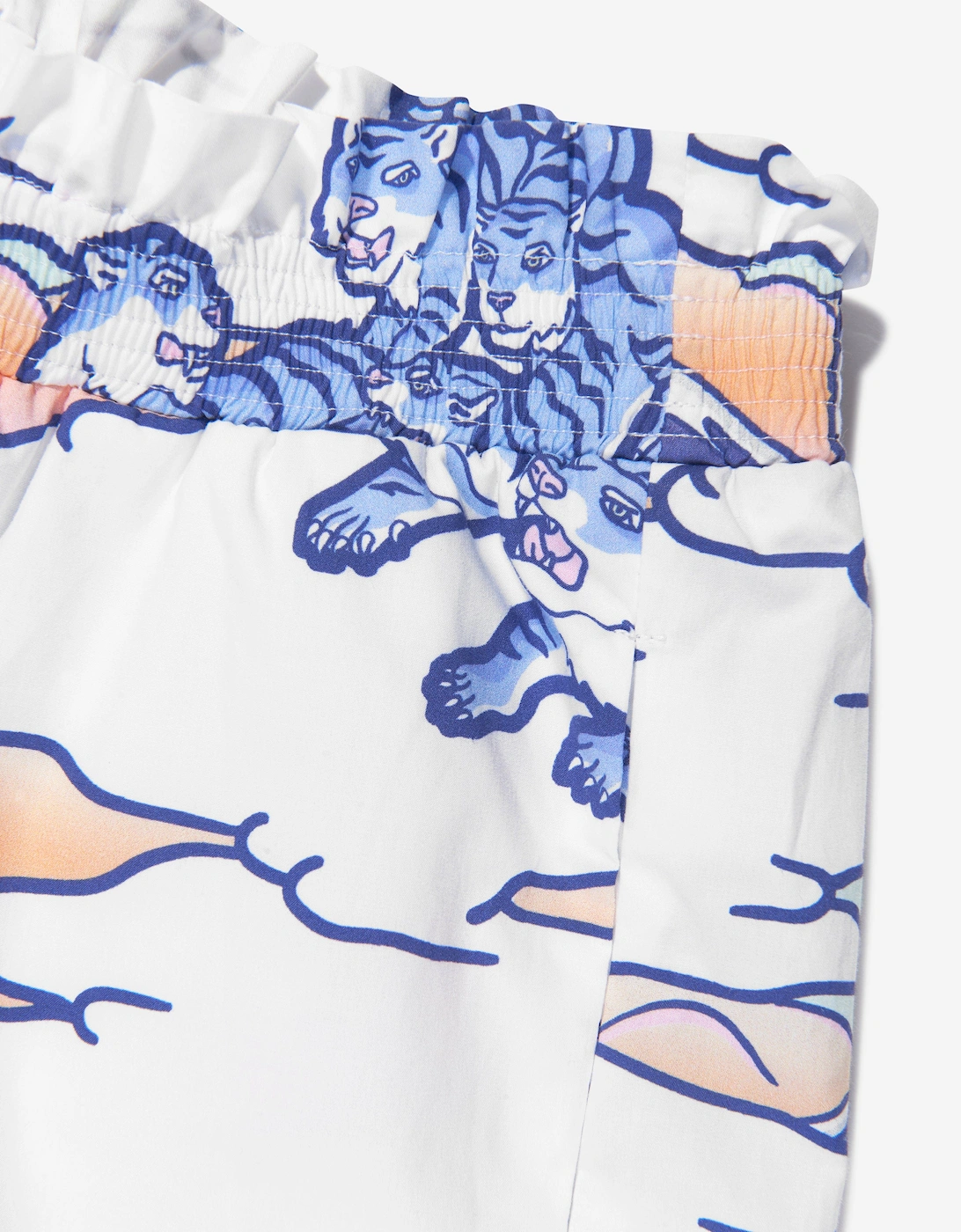 Girls Tiger Print Shorts in White