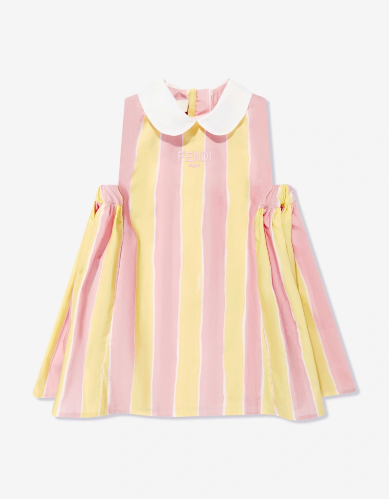 Baby Girls Pequin Print Dress in Yellow