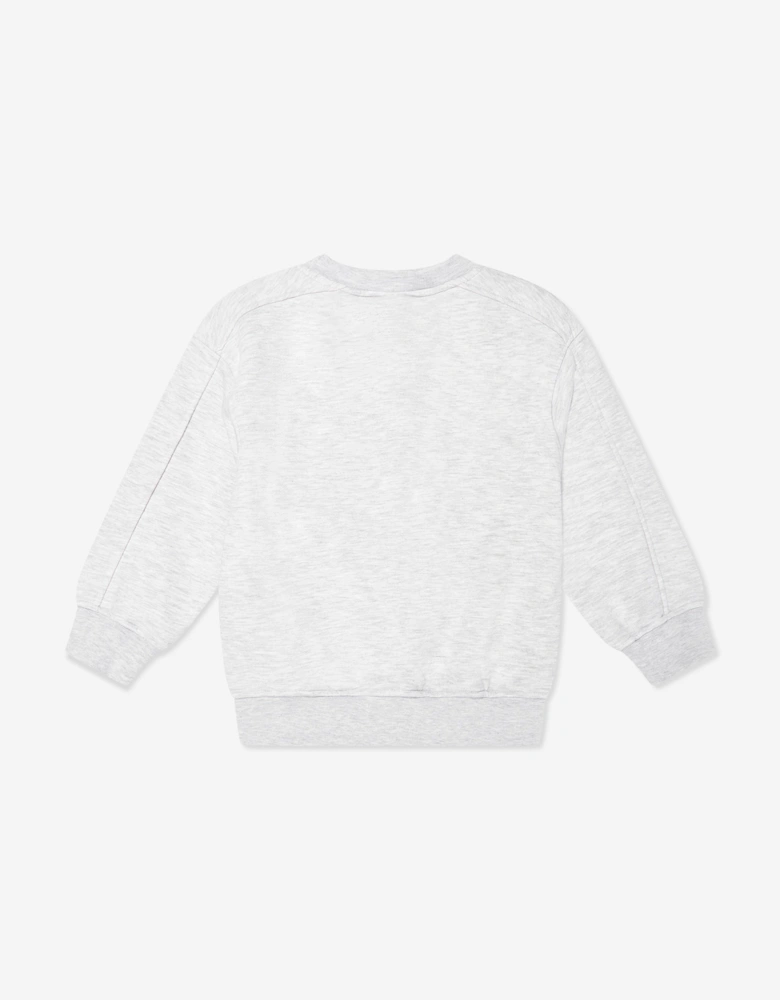 Kids Embossed Emblem Sweatshirt in Grey