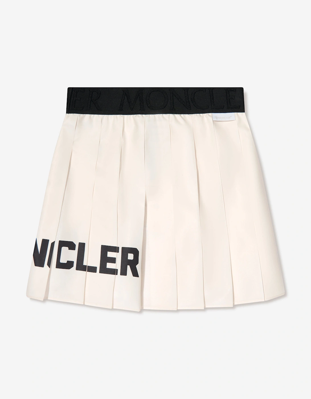 Enfant Girls Pleated Logo Skirt in Ivory