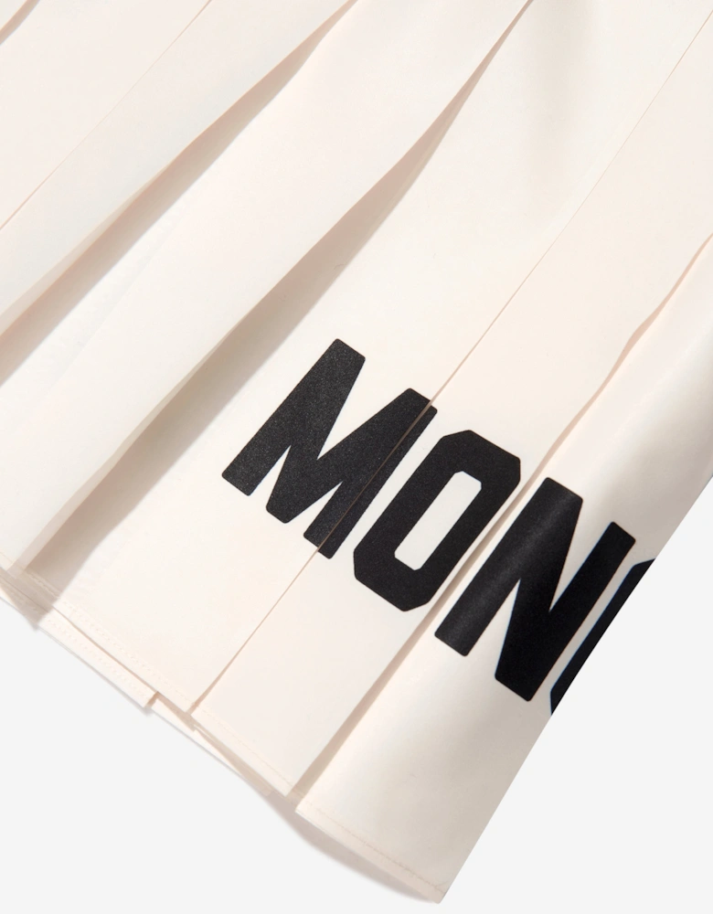 Enfant Girls Pleated Logo Skirt in Ivory
