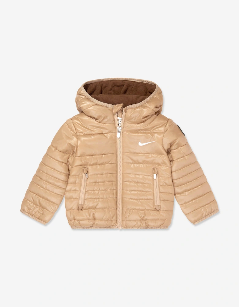 Boys Quilted Jacket in Beige