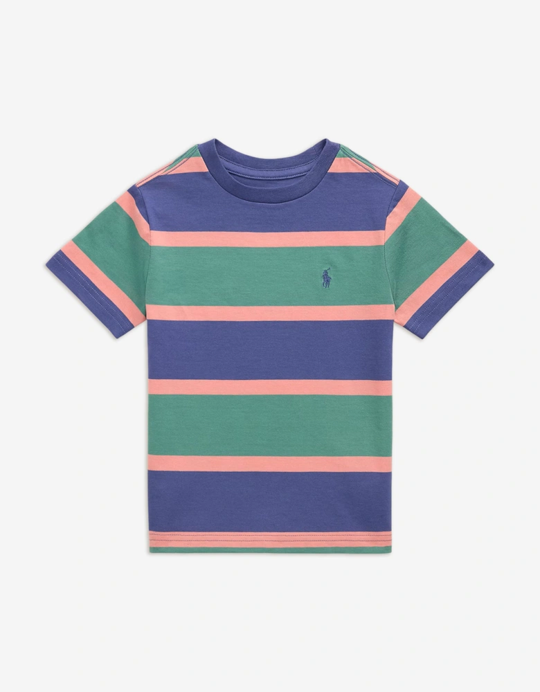 Boys Jersey Striped T-Shirt in Green